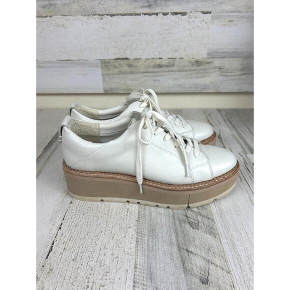 Dolce Vita Women’s 7.5 White Leather Toyah Platform Lace-Up Sneakers shoe - Picture 4 of 8